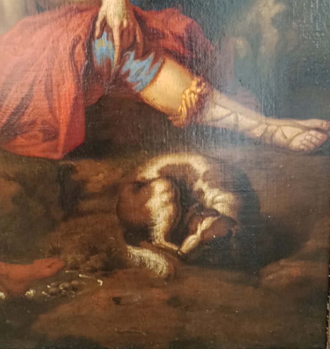 Le Sommeil d' Endymion huile sur toile XVIII ème-photo-6