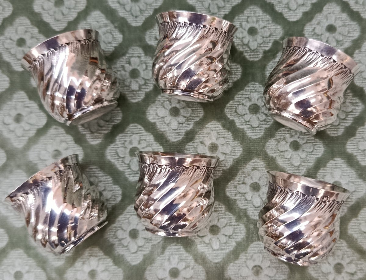 6 19th-century Silver Liqueur Glasses-photo-2