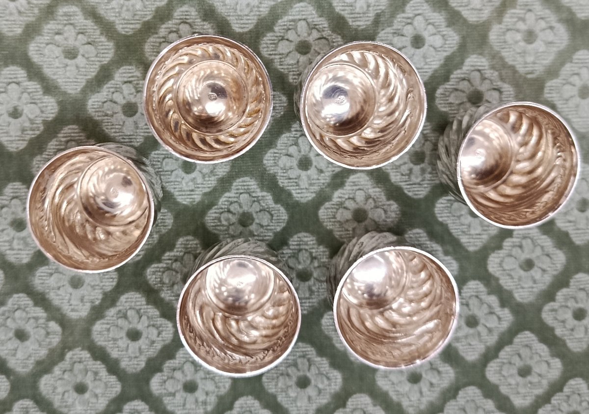 6 19th-century Silver Liqueur Glasses-photo-3