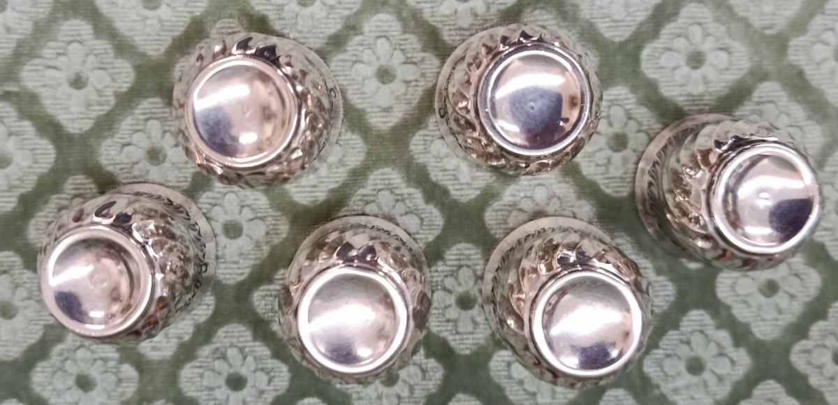 6 19th-century Silver Liqueur Glasses-photo-4