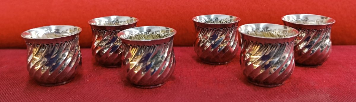 6 19th-century Silver Liqueur Glasses