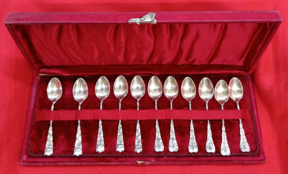 11 cuillères à Moka Whiting sterling début XX