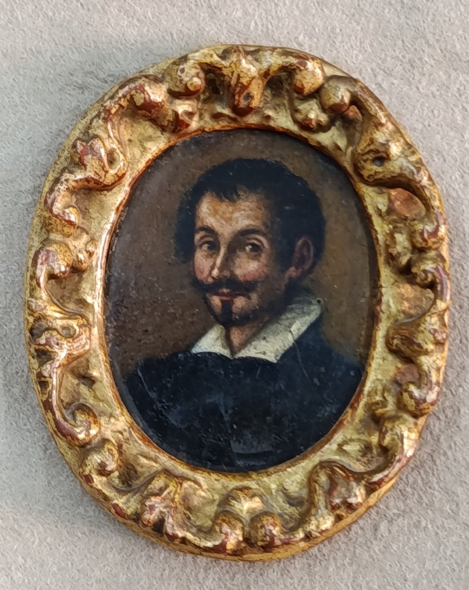 18th-century Miniature Portrait Of A Man On Copper-photo-2