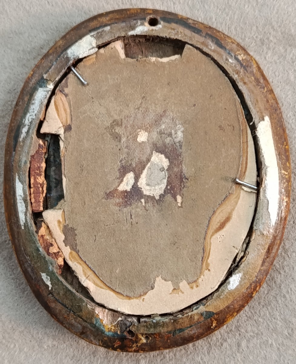 18th-century Miniature Portrait Of A Man On Copper-photo-4