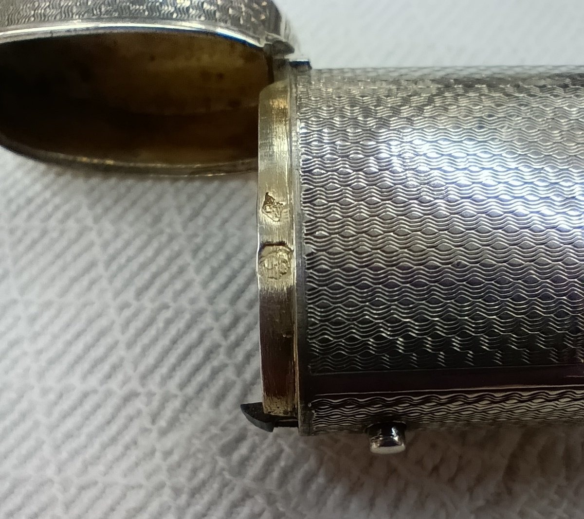 Silver Match Holder With A Horse's Head Engraved In A Medallion-photo-2