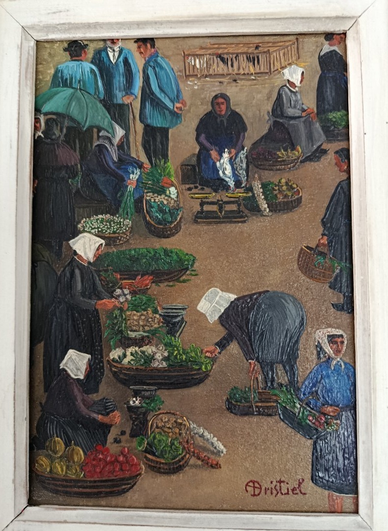 Marchandes de fruits et légumes huile sur isorel XX-photo-3