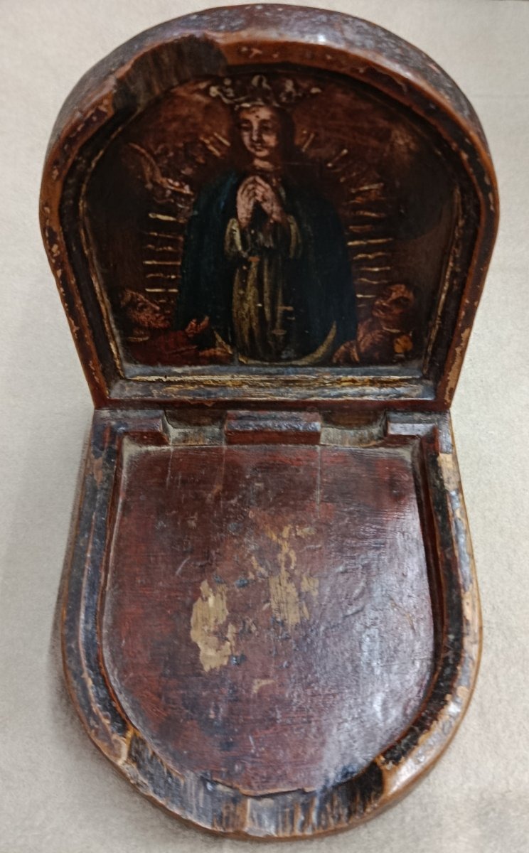 Quêteuse à offrandes en bois Espagne XVII ème -photo-2
