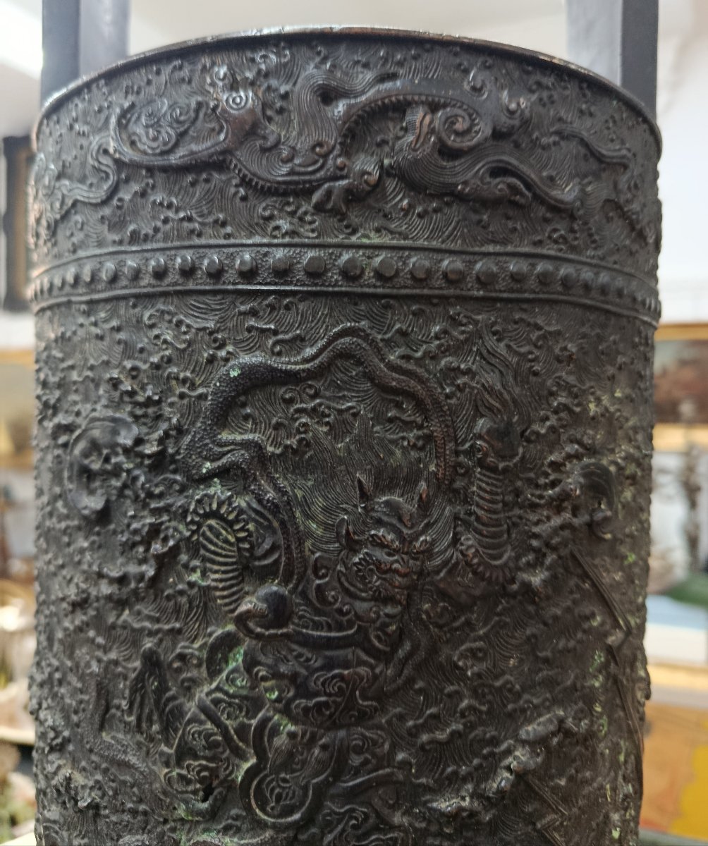 Seau à eau en Bronze Japon XIX-photo-1