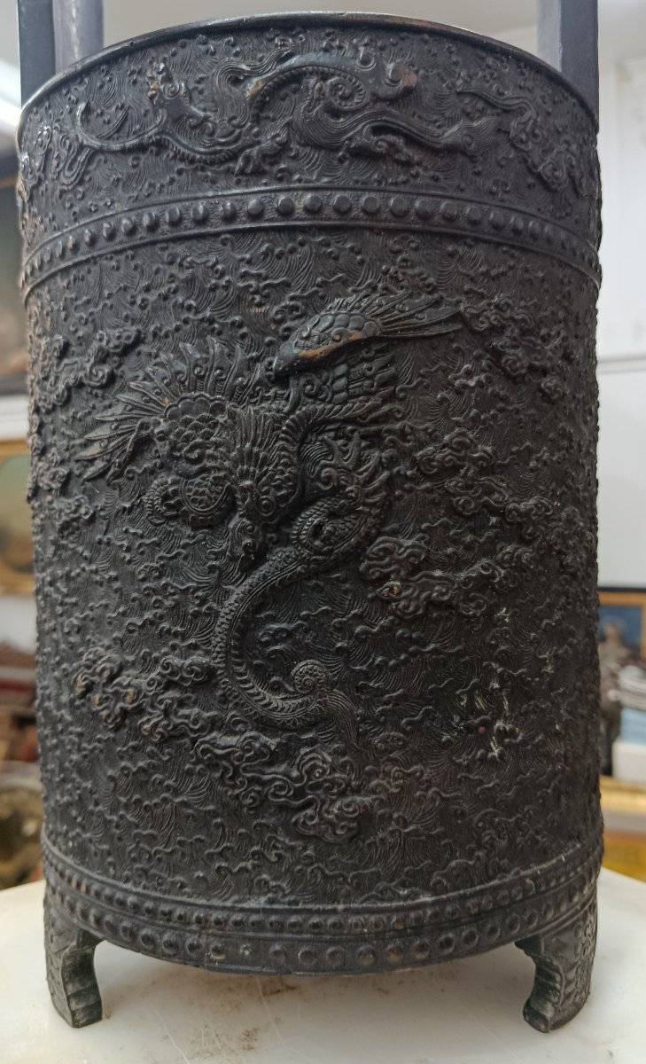 Seau à eau en Bronze Japon XIX-photo-2