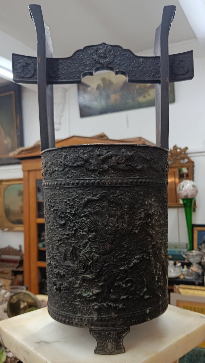 Seau à eau en Bronze Japon XIX