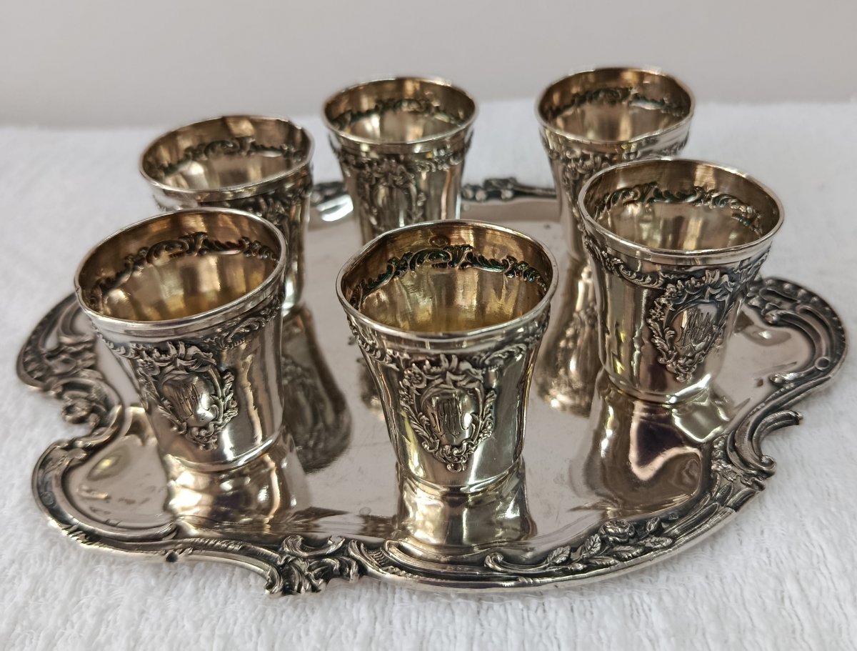 7-piece Liqueur Set, "agent Minerve," 19th Century