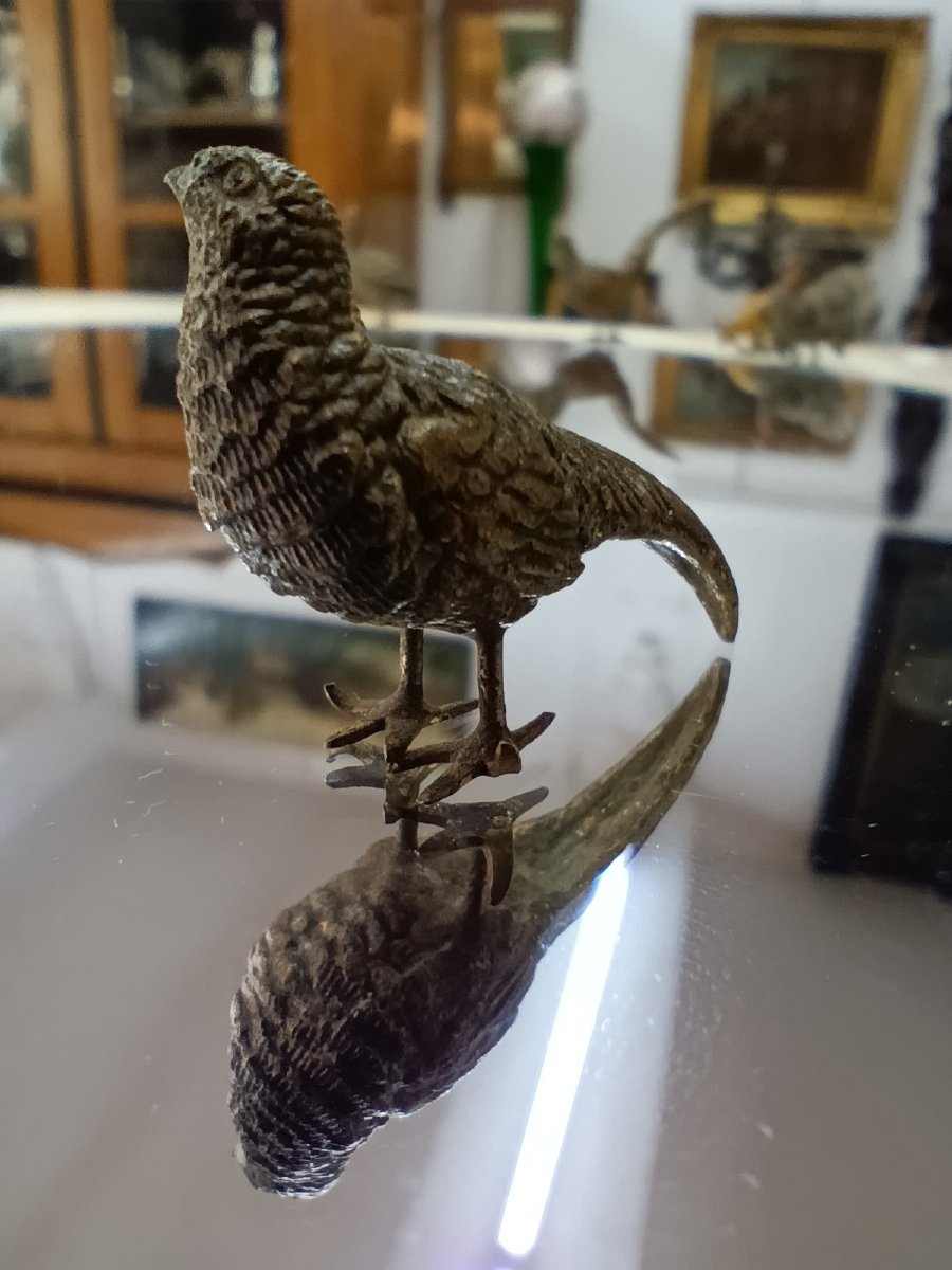 5 Miniature Bronze Birds From 19th-century Vienna-photo-4