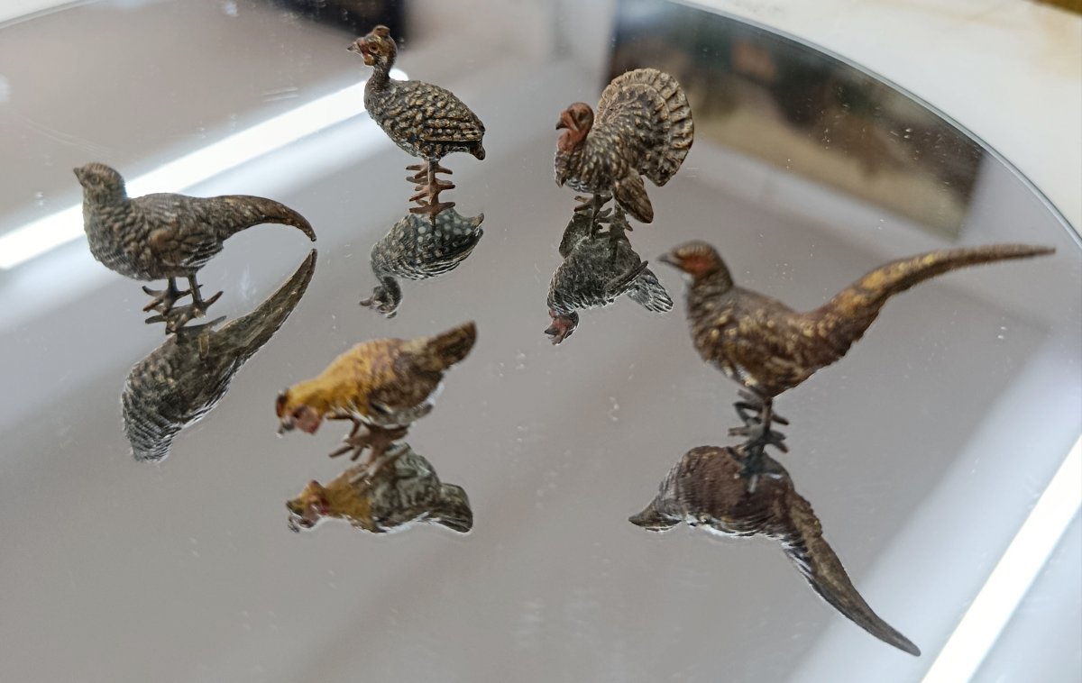5 Miniature Bronze Birds From 19th-century Vienna