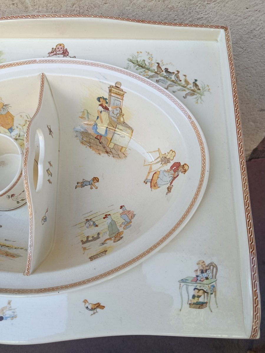 Children's Vanity Set, Sarreguemines, Early 20th Century-photo-3