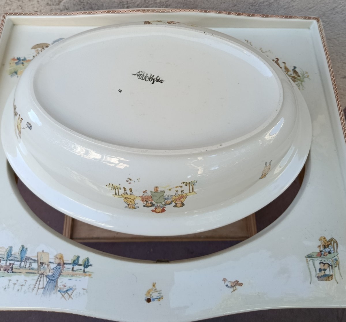 Children's Vanity Set, Sarreguemines, Early 20th Century-photo-7