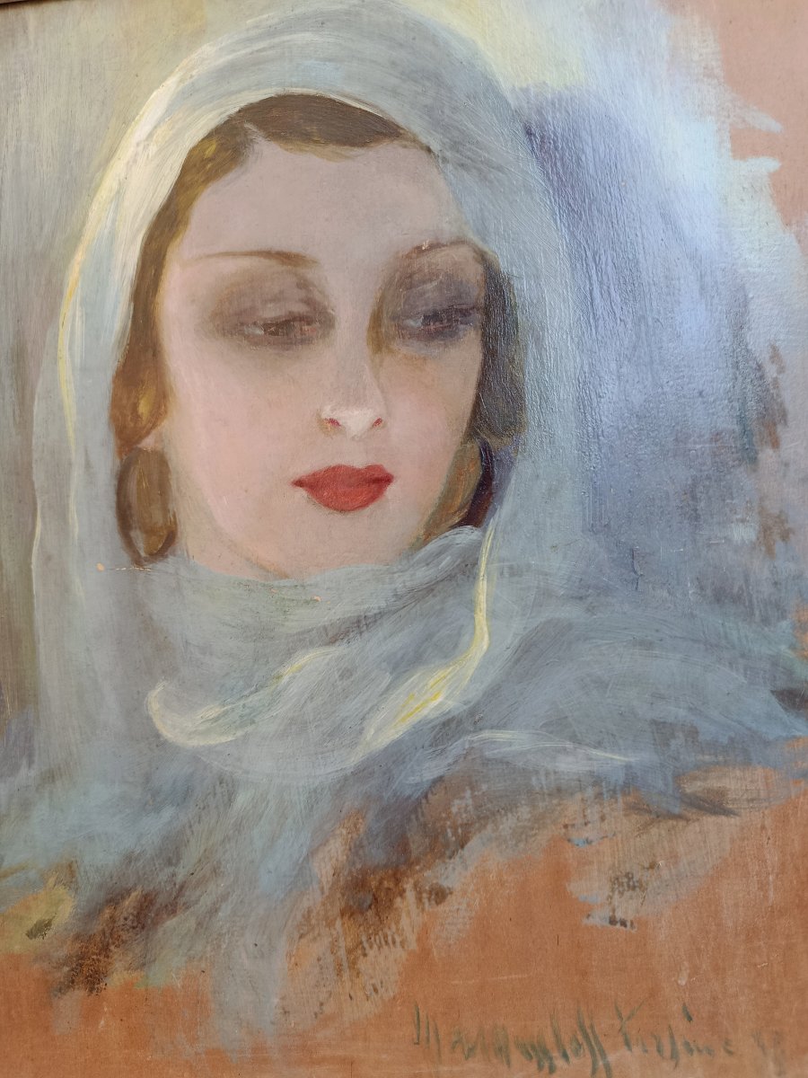 " Femme à l' étole " de Pala Massimila de Massloff - Tardieu