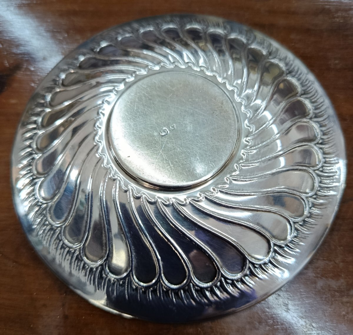 Petite tasse et sa sous-tasse en Argent XIX-photo-4