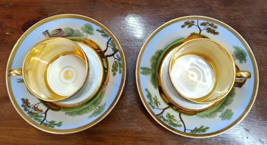 " Danseurs " paire de tasses litron Paris XIX-photo-4