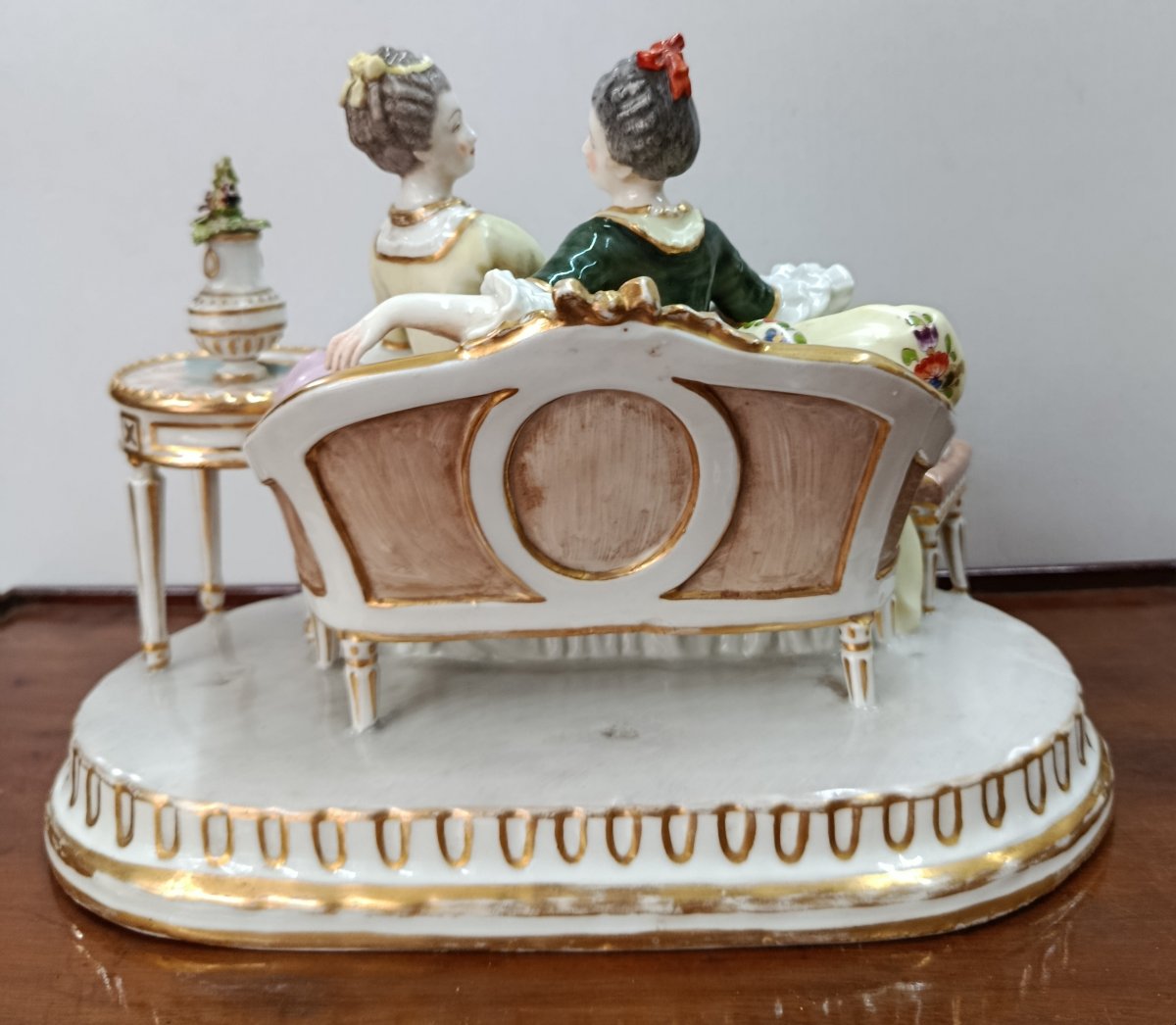 "the Conversation"—a Porcelain Group From Volkstedt, Germany? 19th Century-photo-2