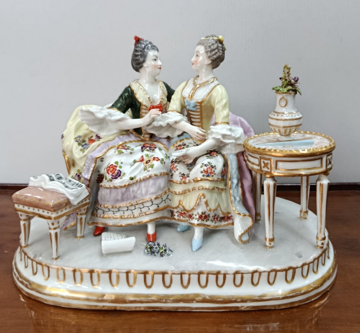 "the Conversation"—a Porcelain Group From Volkstedt, Germany? 19th Century