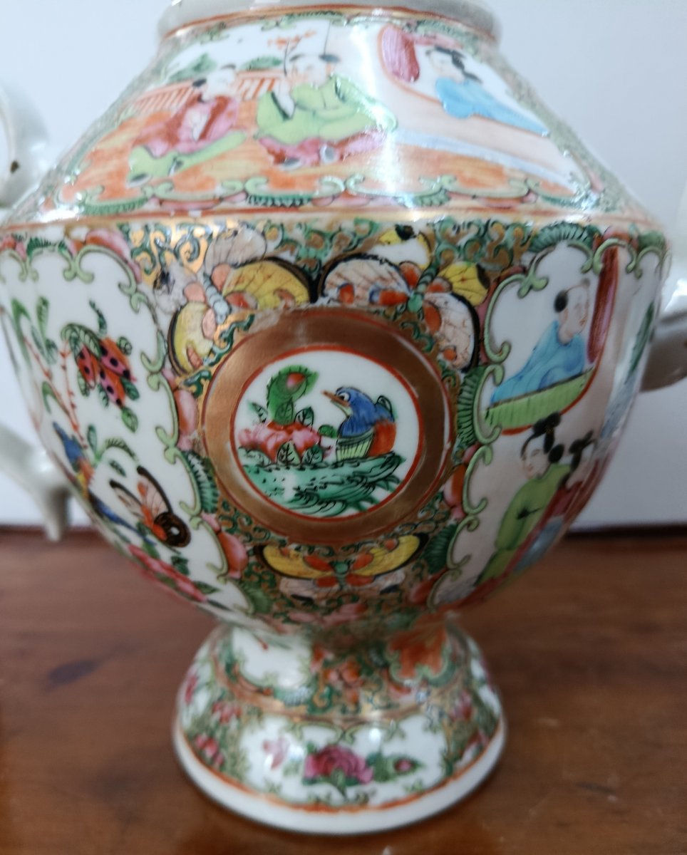 Verseuse Porcelaine de Canton XIX Chine -photo-2