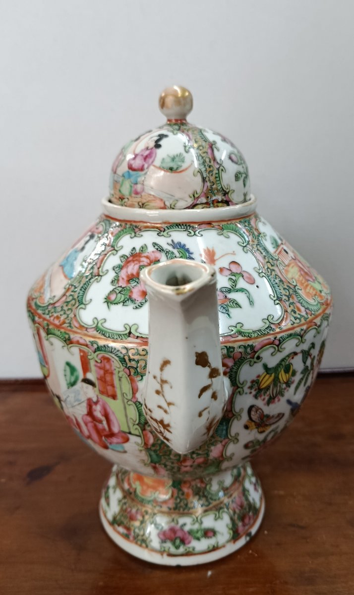 Verseuse Porcelaine de Canton XIX Chine -photo-3