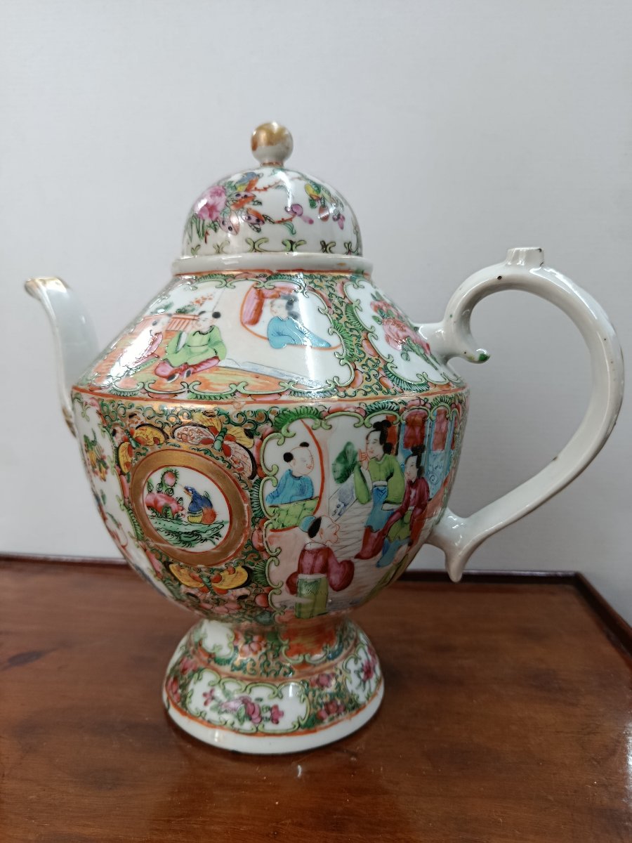 Verseuse Porcelaine de Canton XIX Chine -photo-4