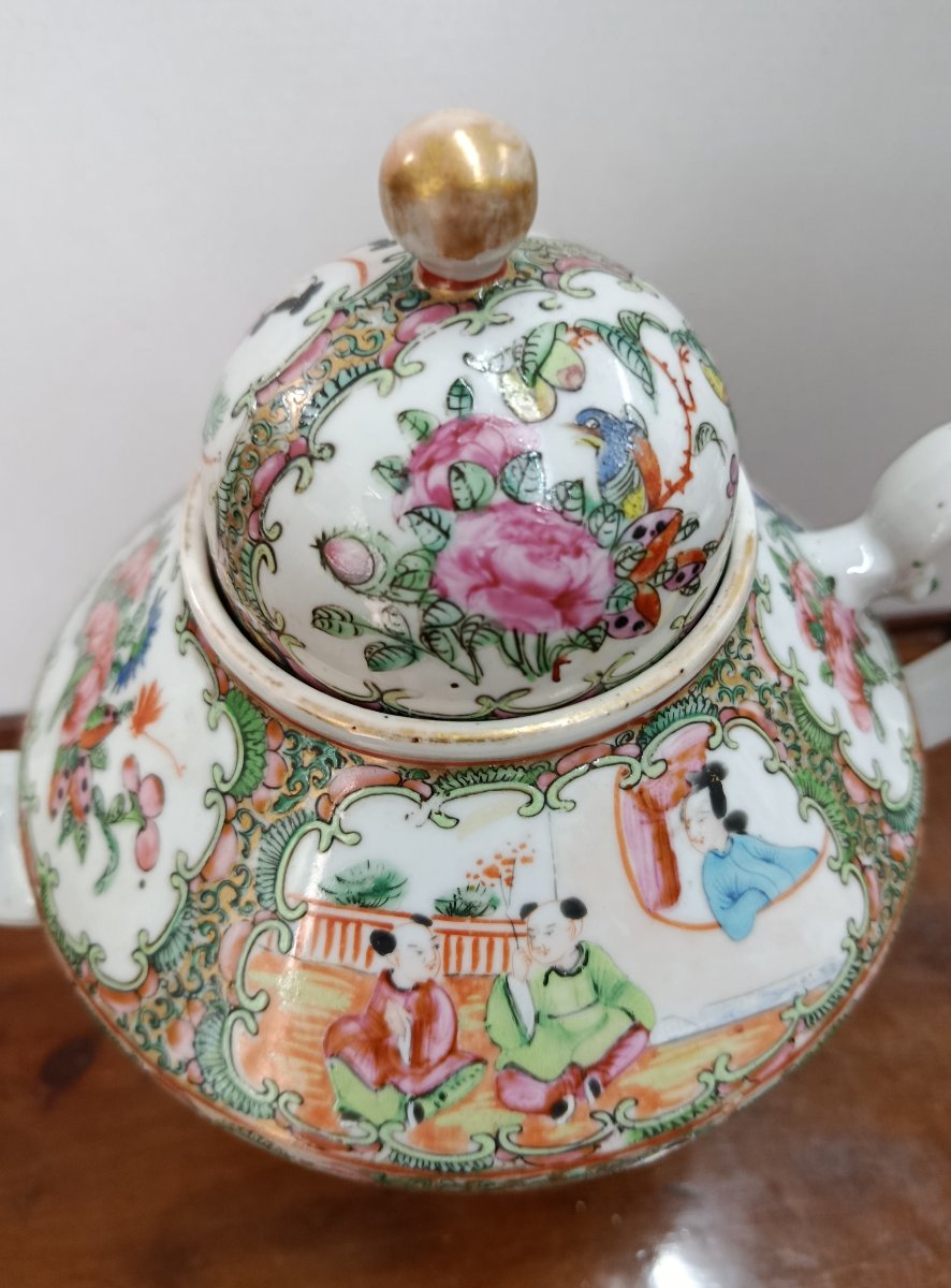 Verseuse Porcelaine de Canton XIX Chine -photo-2