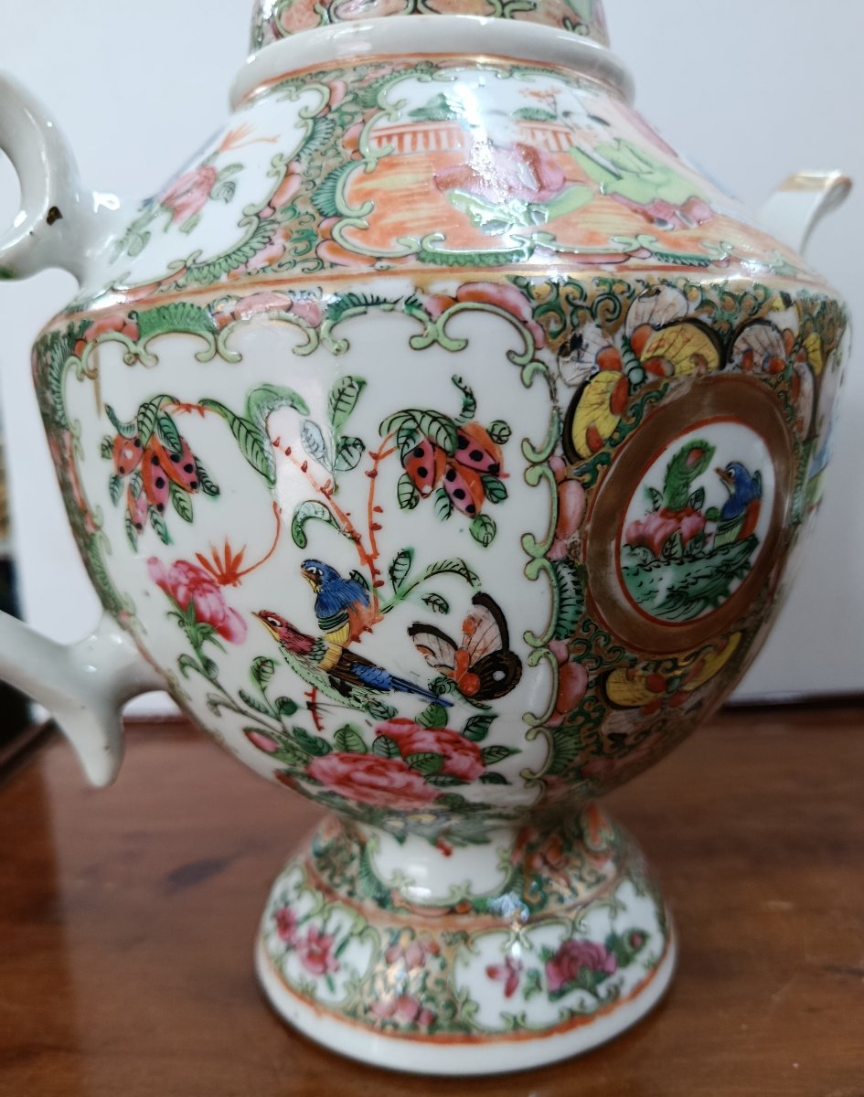 Verseuse Porcelaine de Canton XIX Chine -photo-3