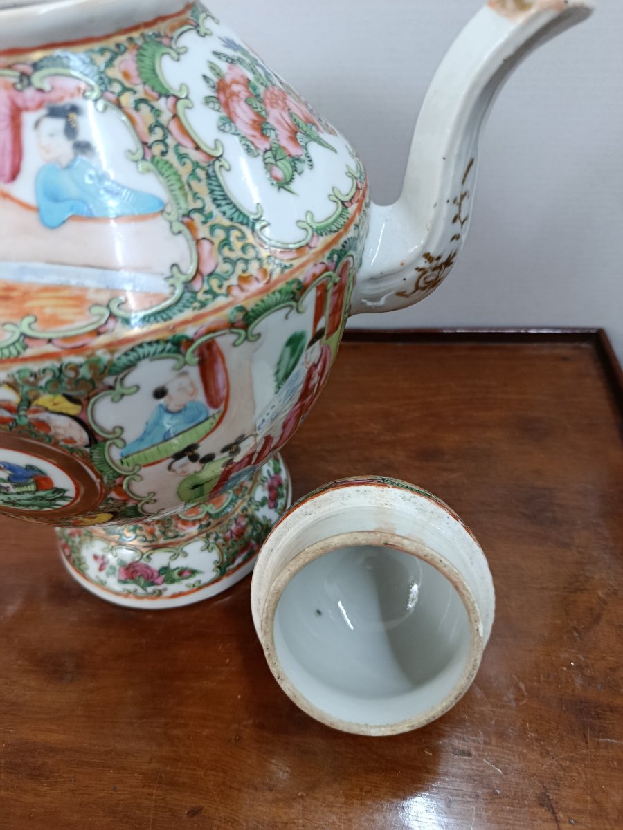 Verseuse Porcelaine de Canton XIX Chine -photo-4