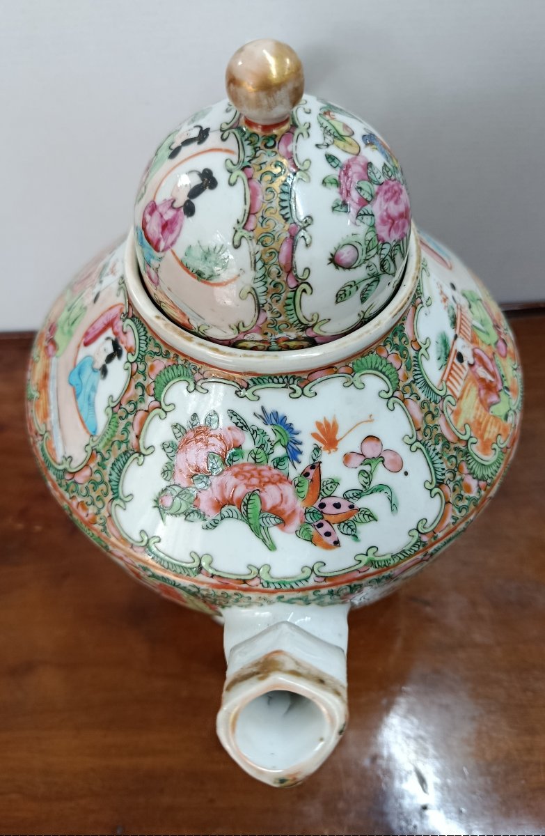 Verseuse Porcelaine de Canton XIX Chine -photo-5