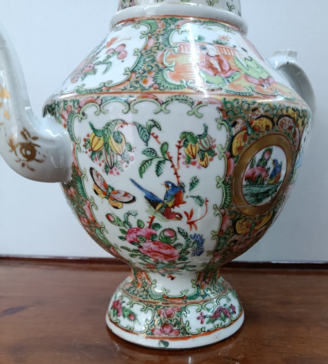 Verseuse Porcelaine de Canton XIX Chine -photo-6