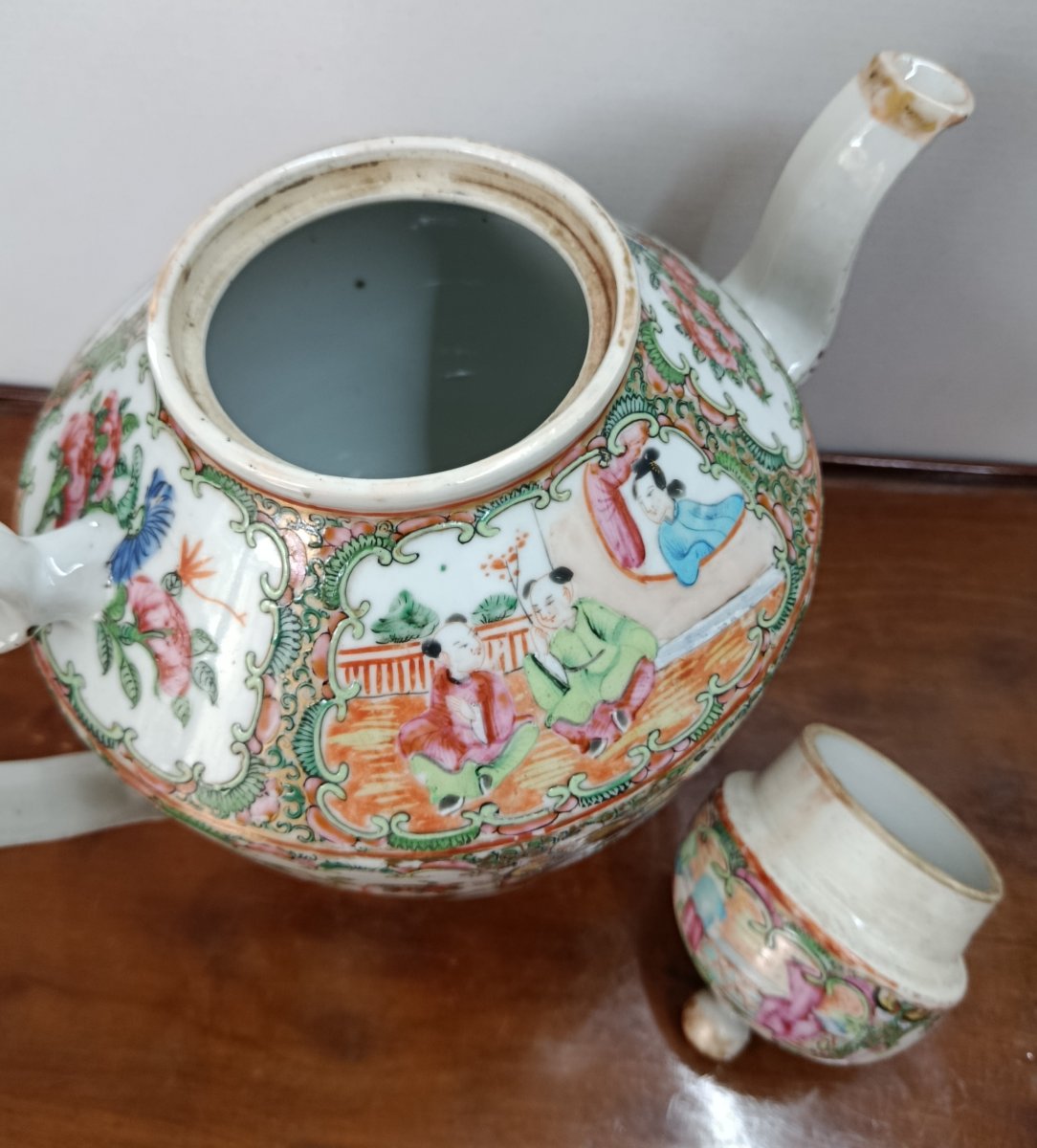 Verseuse Porcelaine de Canton XIX Chine -photo-7