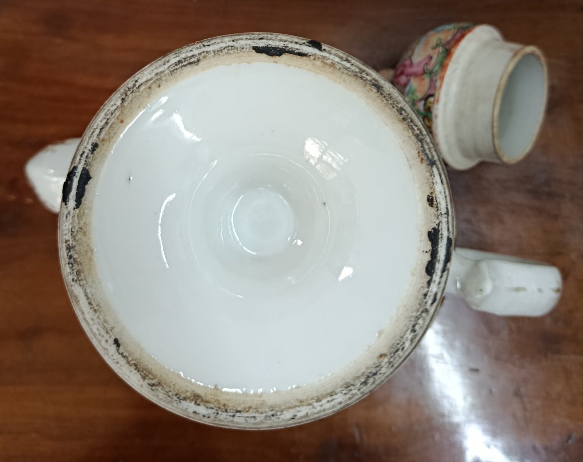 Verseuse Porcelaine de Canton XIX Chine -photo-8