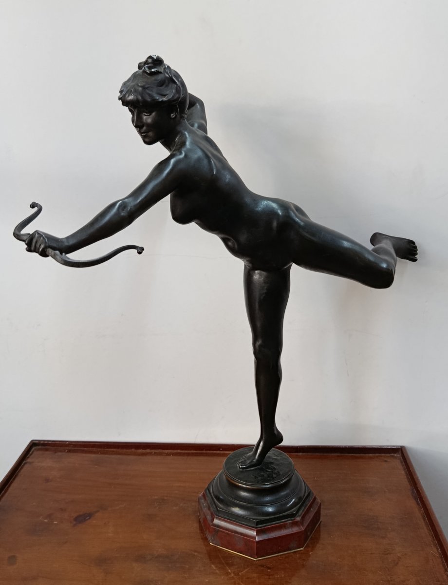 Alexandre Falguière, "diane The Huntress," Bronze, 19th Century