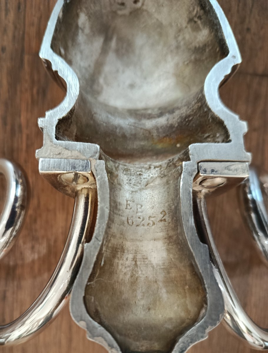 Paire d'appliques en métal argenté torsadées  XX-photo-3