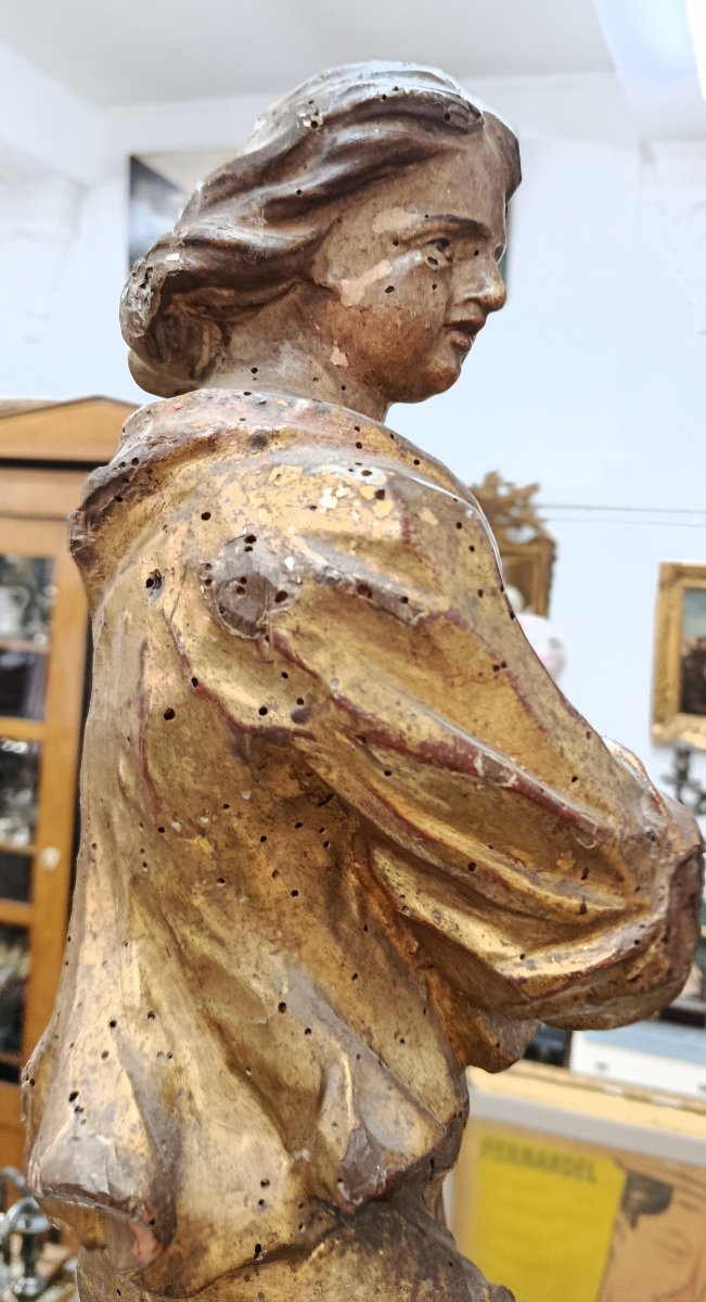 "Saint " sculpture en bois XVII / XVIII ème -photo-3