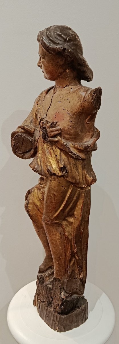 "Saint " sculpture en bois XVII / XVIII ème -photo-4