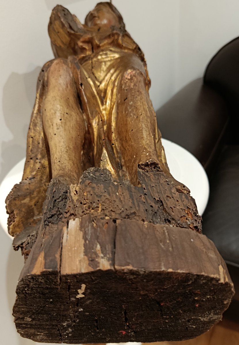 "Saint " sculpture en bois XVII / XVIII ème -photo-7