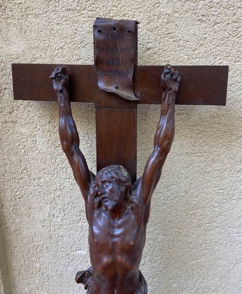 Christ On The Cross, Made Of Bagard Wood, 18th Century-photo-2