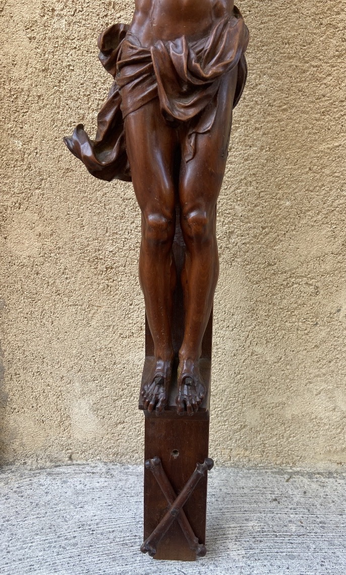 Christ On The Cross, Made Of Bagard Wood, 18th Century-photo-3