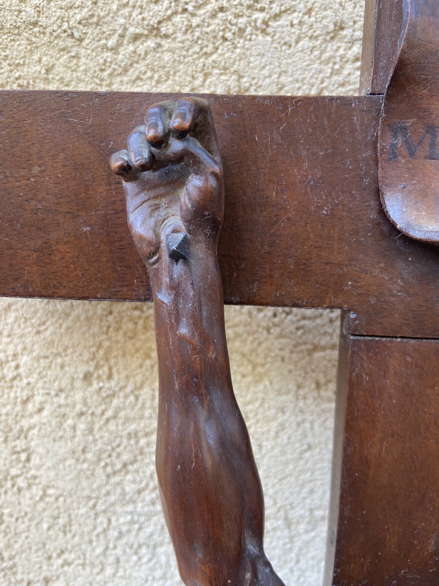 Christ On The Cross, Made Of Bagard Wood, 18th Century-photo-2