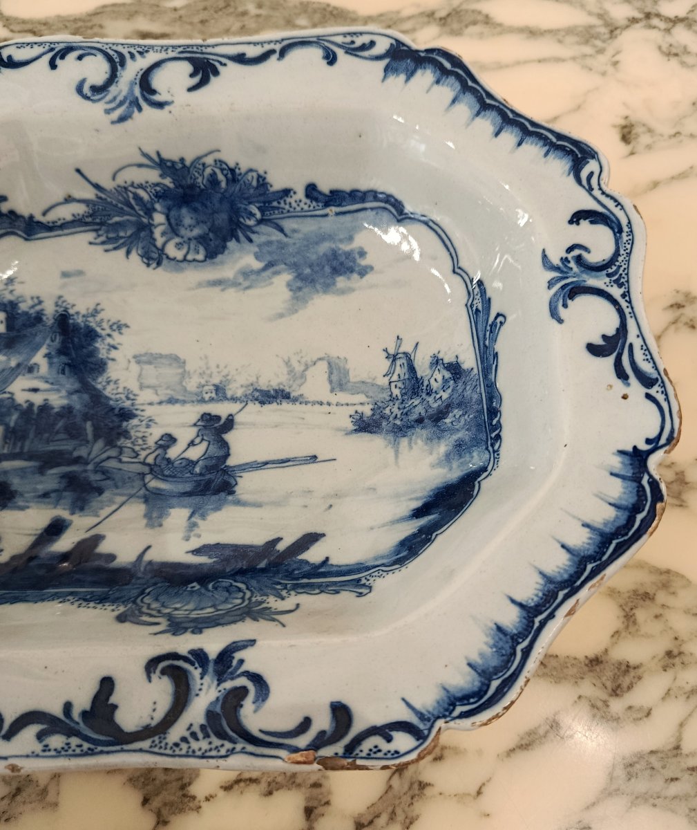 Plat en faience de Delft décor animé XIX-photo-4