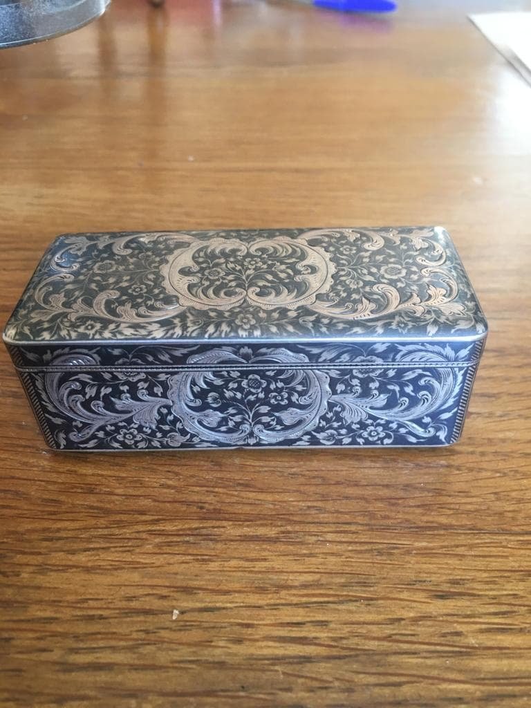 Russian Niellite Silver Box 19th-photo-2