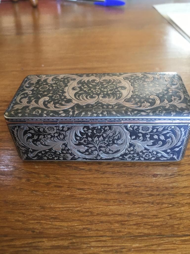 Russian Niellite Silver Box 19th-photo-4