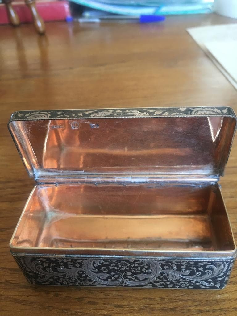 Russian Niellite Silver Box 19th-photo-3