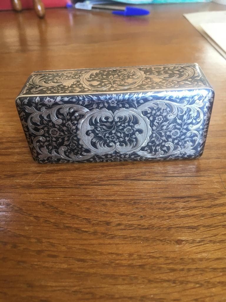 Russian Niellite Silver Box 19th-photo-4