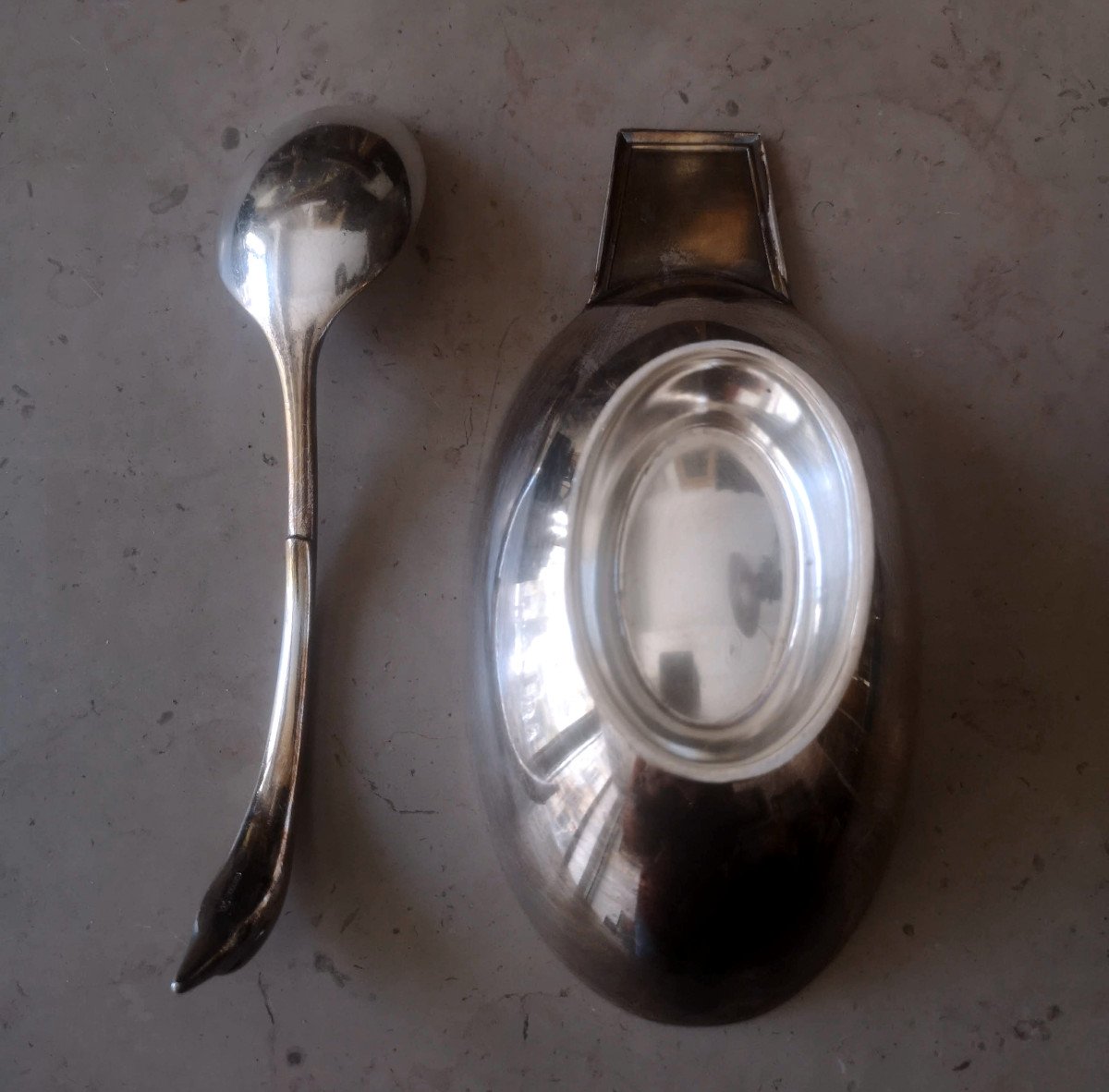 "swan" Saucer, Gallia Collection By Christofle, Silver Plated. Twentieth-photo-4
