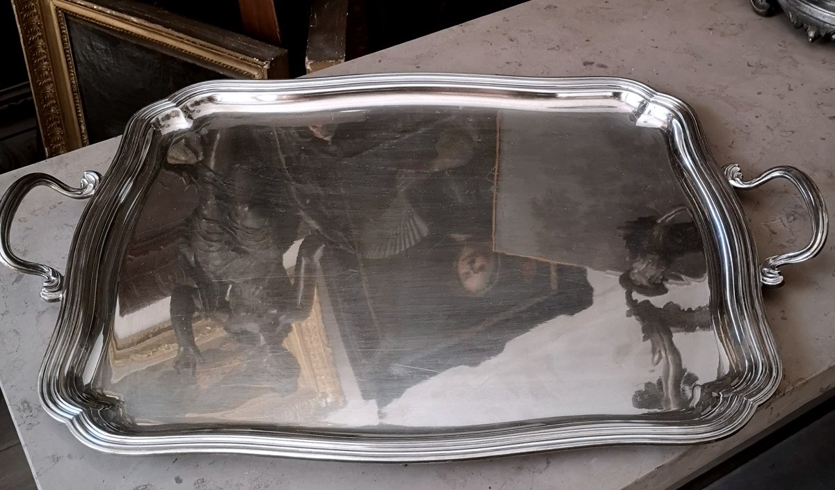 20th Century Silver Metal Tray J.noe-photo-2