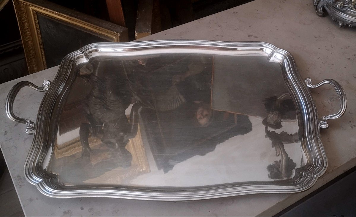 20th Century Silver Metal Tray J.noe